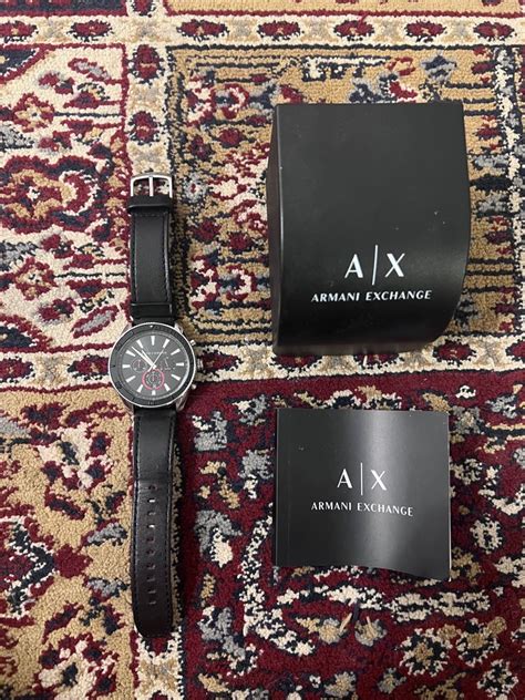 reloj armani exchange ax1817|AX ARMANI EXCHANGE Men's Leather Watch, Color: Black .